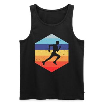 Race Running Femme Running Fitness Jogging - Débardeur bio Premium Homme - noir - Devant - Michal (187cm)