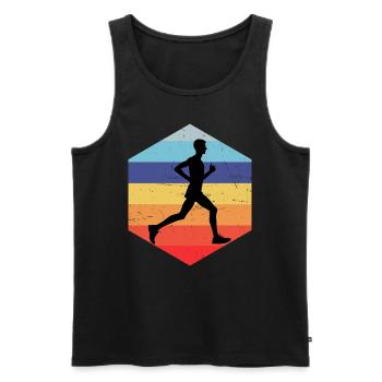 Race Fitness Running Jogging Hommes Running - Débardeur bio Premium Homme - noir - Devant - Michal (187cm)
