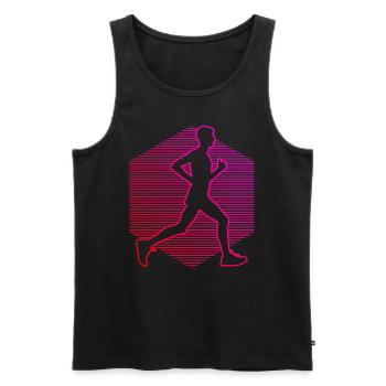 Cross Country Running Men's Running Running - Men's Premium Organic Tank Top - black - Front - AI Model Male 178 light (178cm)