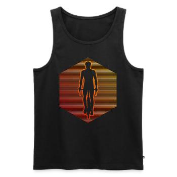 Cyclisme Hommes Femmes Vélo Vélo Cycliste - Débardeur bio Premium Homme - noir - Devant - Michal (187cm)