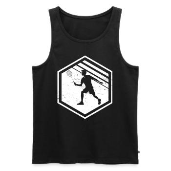 Herren Badmintonspieler Federball Badminton - Männer Premium Bio Tank Top - Schwarz - Vorne - Michal (187cm)