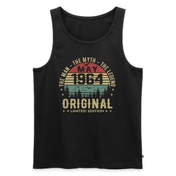 Mai 1964 Geschenk zum 61. Jahrestag Mai 1964 Mai 1964 - Männer Premium Bio Tank Top - Schwarz - Vorne - Michal (187cm)