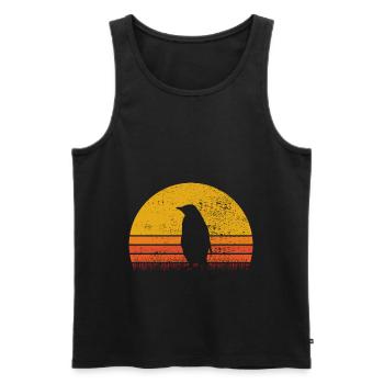 Pinguin Pinguine Tier Eis Vogel Retro Geschenk - Männer Premium Bio Tank Top - Schwarz - Vorne - AI Model Male 178 light (178cm)