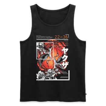 Grue de style japonais - Débardeur bio Premium Homme - noir - Devant - Michal (187cm)
