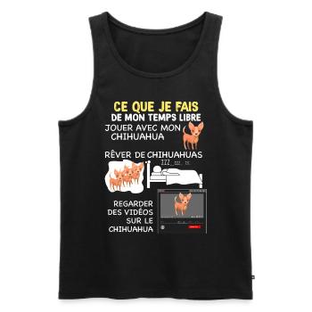 Temps Libre Avec Chien Chihuahua - Débardeur bio Premium Homme - noir - Devant - Michal (187cm)