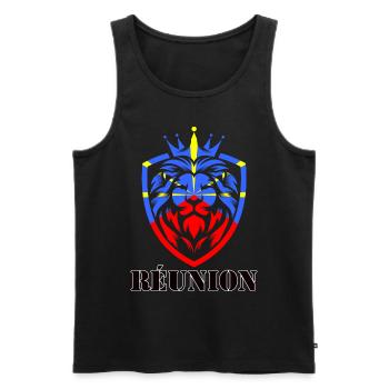 Reunion Lion Reunion flag King Lion - Men's Premium Organic Tank Top - black - Front - AI Model Male 178 light (178cm)