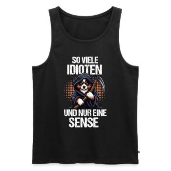 So Viele Idioten Australian Shepherd Aussie hund - Männer Premium Bio Tank Top - Schwarz - Vorne - Michal (187cm)