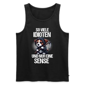 So Viele Idioten Jack Russel terrier Jackie - Männer Premium Bio Tank Top - Schwarz - Vorne - Michal (187cm)