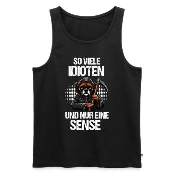 So Viele Idioten Boxer Boxerhalter Boxerliebhaber - Männer Premium Bio Tank Top - Schwarz - Vorne - Michal (187cm)