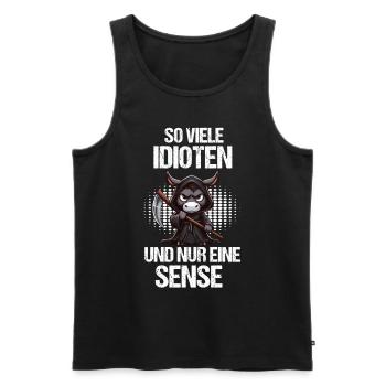 So Viele Idioten Esel Eselchen Eselhalter Muli - Männer Premium Bio Tank Top - Schwarz - Vorne - AI Model Male 178 light (178cm)
