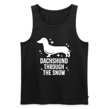 Dackel durch den Schnee - Männer Premium Bio Tank Top - Schwarz - Vorne - AI Model Male 178 light (178cm)