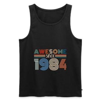 Vintage 1984 84 Birthday Retro Vintage Gift - Men's Premium Organic Tank Top - black - Front - Michal (187cm)