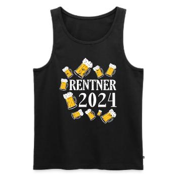 Es lebe Rente 2024 für Rentner Ruhestand - Männer Premium Bio Tank Top - Schwarz - Vorne - Michal (187cm)