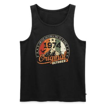 October 1974 Birthday Gift October 1974 - Men's Premium Organic Tank Top - black - Front - Michal (187cm)