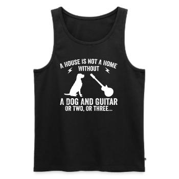 Gitarrist und Hundeliebhaber - Männer Premium Bio Tank Top - Schwarz - Vorne - AI Model Male 178 light (178cm)