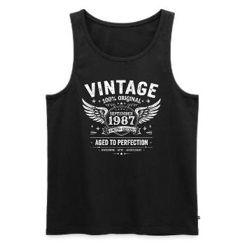 Born in September 1987 - Men's Premium Organic Tank Top - black - Front - Michal (187cm)