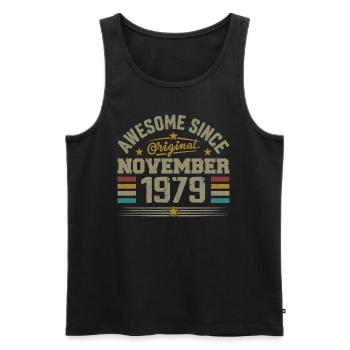 November 1979 Geburtstagsgeschenk | November 1979 - Männer Premium Bio Tank Top - Schwarz - Vorne - Michal (187cm)