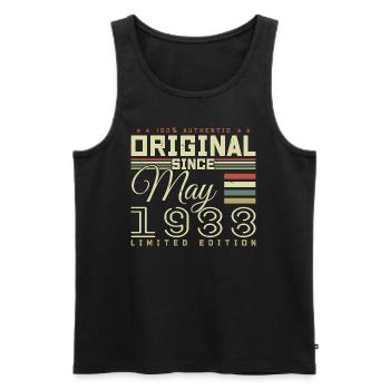 Cadeau Anniversaire Mai 1988, Gift May 1988 - Débardeur bio Premium Homme - noir - Devant - Michal (187cm)