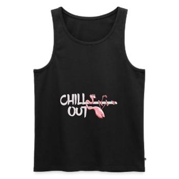 Flamingo faul sein chill out lässig cool Geschenk - Männer Premium Bio Tank Top - Schwarz - Vorne - Michal (187cm)