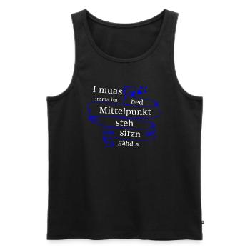 Im Mittelpunkt stehn - bayerischer Spruch - Männer Premium Bio Tank Top - Schwarz - Vorne - Michal (187cm)