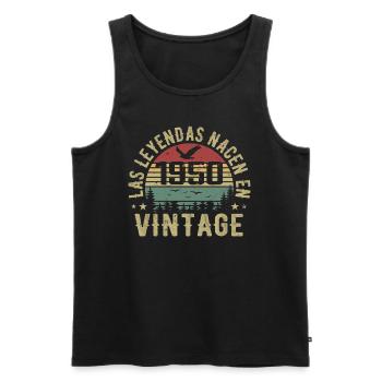 Legenden werden geboren 1950 Geburtstagsgeschenk 1950 - Männer Premium Bio Tank Top - Schwarz - Vorne - Michal (187cm)