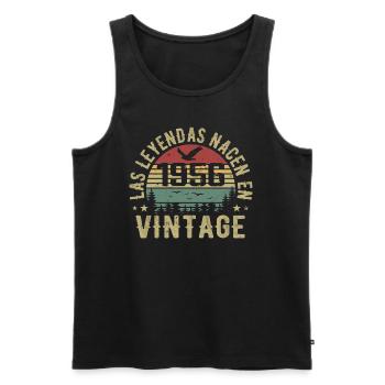 Legenden werden geboren 1956 Geburtstagsgeschenk 1956 - Männer Premium Bio Tank Top - Schwarz - Vorne - Michal (187cm)