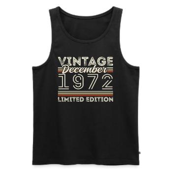 Jahrgang Dezember 1972 - 53. Jubiläum Dezember - Männer Premium Bio Tank Top - Schwarz - Vorne - Michal (187cm)