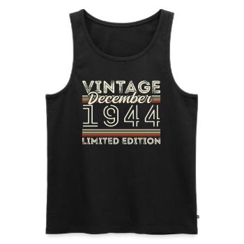 Vintage December 1944 - 81st Anniversary December - Men's Premium Organic Tank Top - black - Front - Michal (187cm)