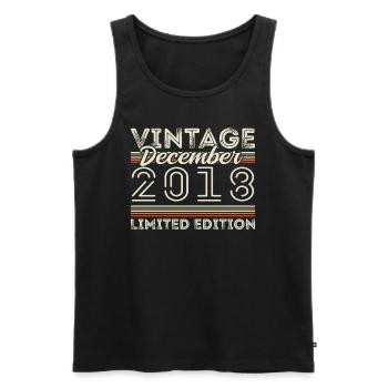 Vintage December 2018 - 7th Anniversary December - Men's Premium Organic Tank Top - black - Front - Michal (187cm)