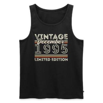 Vintage December 1995 - 30th Anniversary December - Men's Premium Organic Tank Top - black - Front - Michal (187cm)