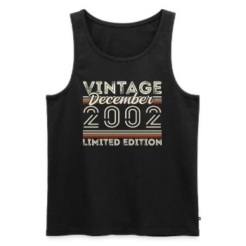 Vintage December 2002 - 23rd Anniversary December - Men's Premium Organic Tank Top - black - Front - Michal (187cm)