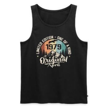 Geburtstagsgeschenk April 1979 April 1979 - Männer Premium Bio Tank Top - Schwarz - Vorne - Michal (187cm)