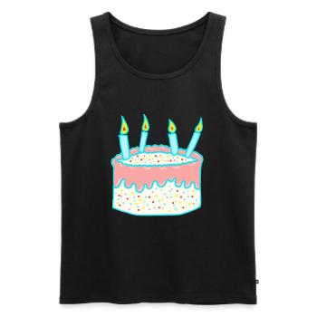 Anniversaire - gâteaux - cadeau - Débardeur bio Premium Homme - noir - Devant - Michal (187cm)