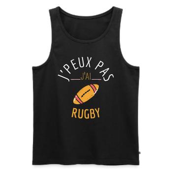 j'peux pas j'ai rugby - Débardeur bio Premium Homme - noir - Devant - Michal (187cm)