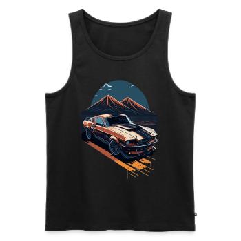 Muscle Car Power - Männer Premium Bio Tank Top - Schwarz - Vorne - AI Model Male 178 light (178cm)