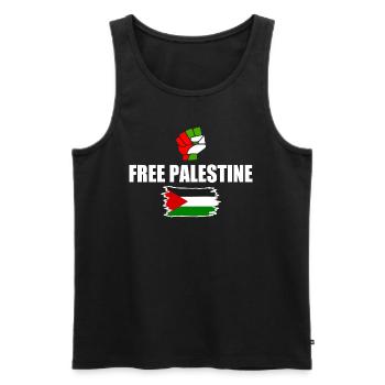 Free palestine - Débardeur bio Premium Homme - noir - Devant - AI Model Male 178 light (178cm)