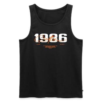 1986 Vintage Retro 1986 Birthday Gift 1986 - Men's Premium Organic Tank Top - black - Front - AI Model Male 178 light (178cm)