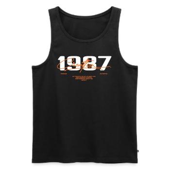 1987 Vintage Retro 1987 Geburtstagsgeschenk 1987 - Männer Premium Bio Tank Top - Schwarz - Vorne - AI Model Male 178 light (178cm)