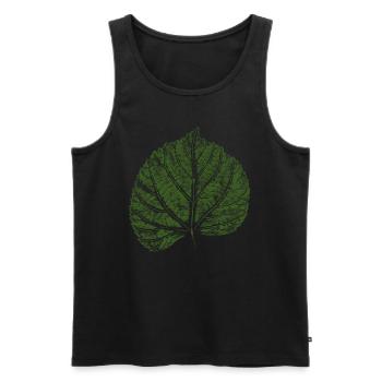 Blatt Linde / Lindenblatt - NATUR & WALD - Männer Premium Bio Tank Top - Schwarz - Vorne - AI Model Male 178 light (178cm)