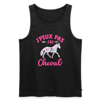 j'peux pas j'ai cheval t-shirt cavalière - Débardeur bio Premium Homme - noir - Devant - Michal (187cm)