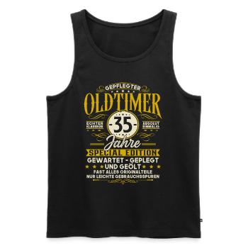 35 Geburtstag Geschenk Oldtimer 35 Jahre - Männer Premium Bio Tank Top - Schwarz - Vorne - Michal (187cm)