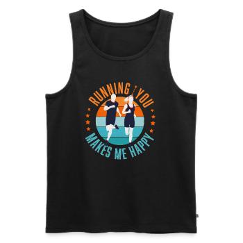 Running with you - Männer Premium Bio Tank Top - Schwarz - Vorne - AI Model Male 178 light (178cm)