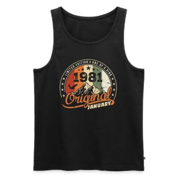 Original Geboren im Januar Geburtstag | Januar 198 - Männer Premium Bio Tank Top - Schwarz - Vorne - Michal (187cm)