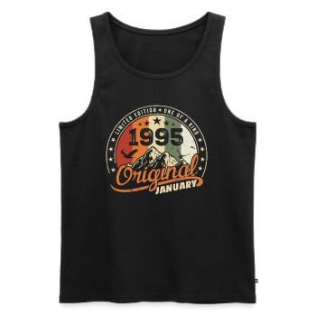 Original Geboren im Januar Geburtstag | Januar 1995 - Männer Premium Bio Tank Top - Schwarz - Vorne - Michal (187cm)
