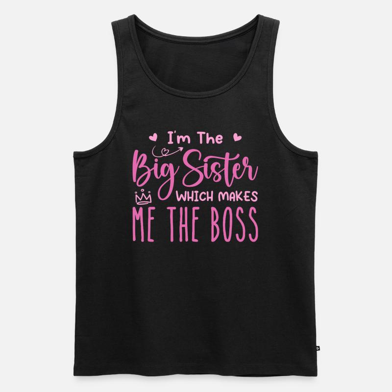 Ich bin die große Schwester - Männer Premium Bio Tank Top - Schwarz