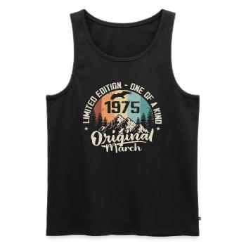 March 1975 Birthday Gift - Born in march 1975 - Men's Premium Organic Tank Top - black - Front - Michal (187cm)