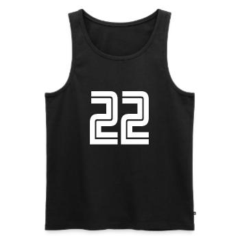 Maillot numéro 22 – Cadeau anniversaire 22 ans - Débardeur bio Premium Homme - noir - Devant - Michal (187cm)