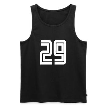 Maillot numéro 29 – Cadeau anniversaire 29 ans - Débardeur bio Premium Homme - noir - Devant - Michal (187cm)