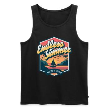 Endless summer / The sea is calling - Men's Premium Organic Tank Top - black - Front - AI Model Male 178 light (178cm)
