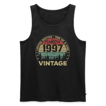 März 1997 - Bestes Geburtstagsgeschenk März 1997 - Männer Premium Bio Tank Top - Schwarz - Vorne - Michal (187cm)